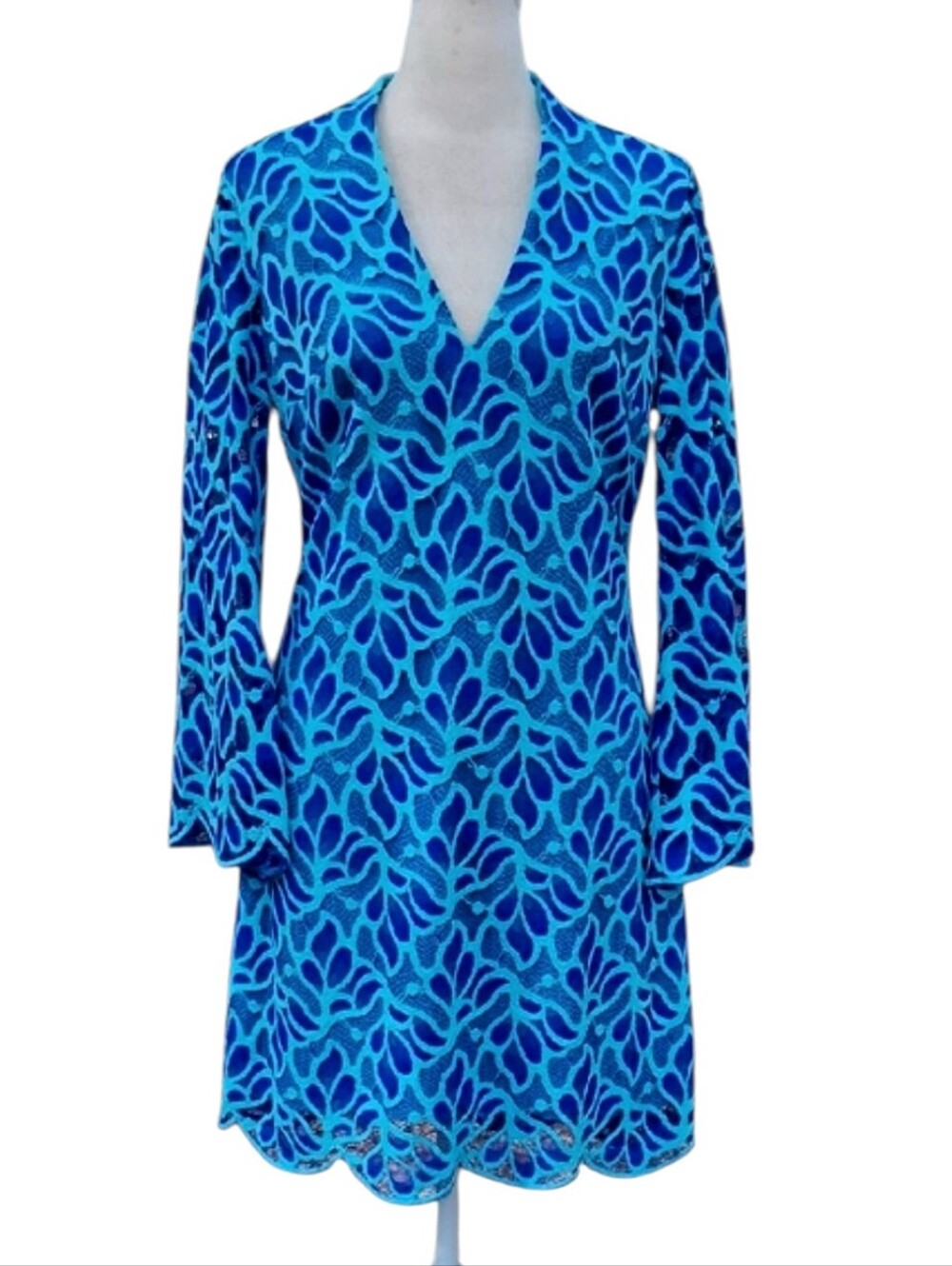Lilly Pulitzer Blue Patterned Mini Dress - Picture 7 of 16